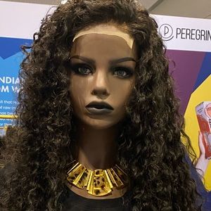 💯% human hair curly closure wig
